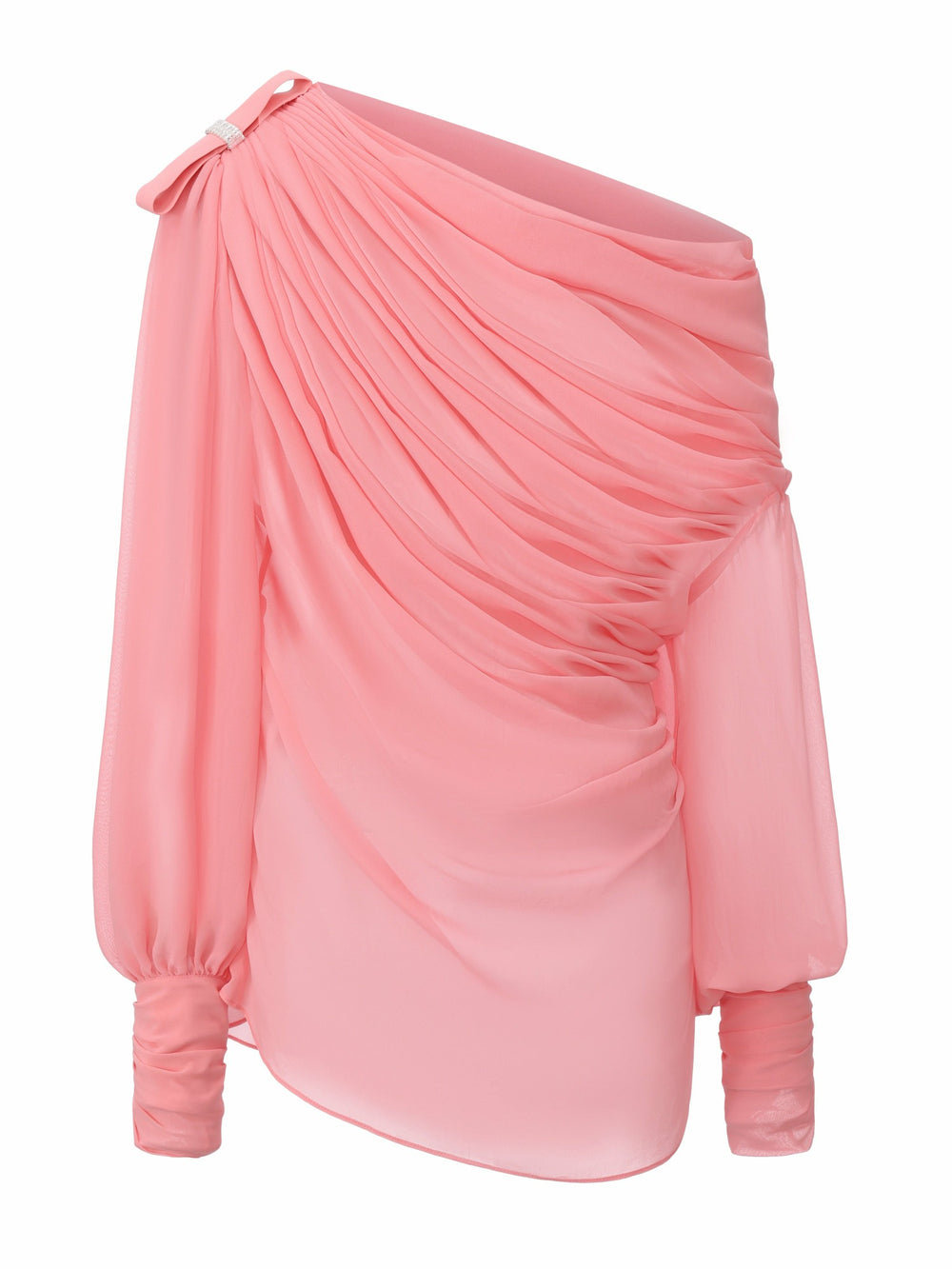 Sia One-Shoulder Ruched Pink Top | Nana Jacqueline