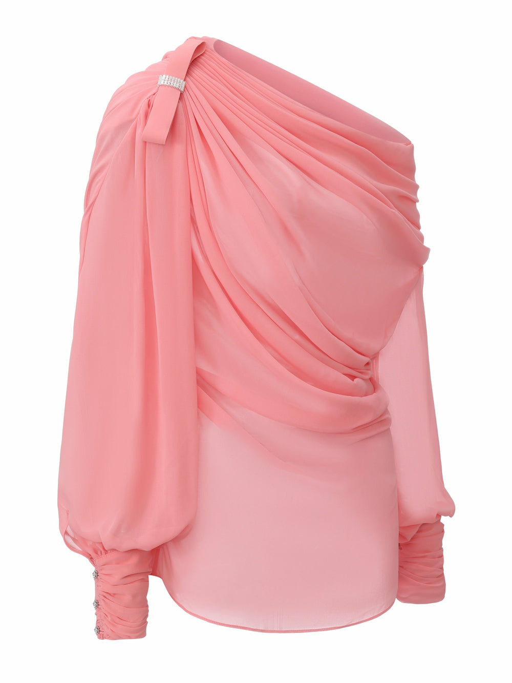 Sia One-Shoulder Ruched Pink Top | Nana Jacqueline