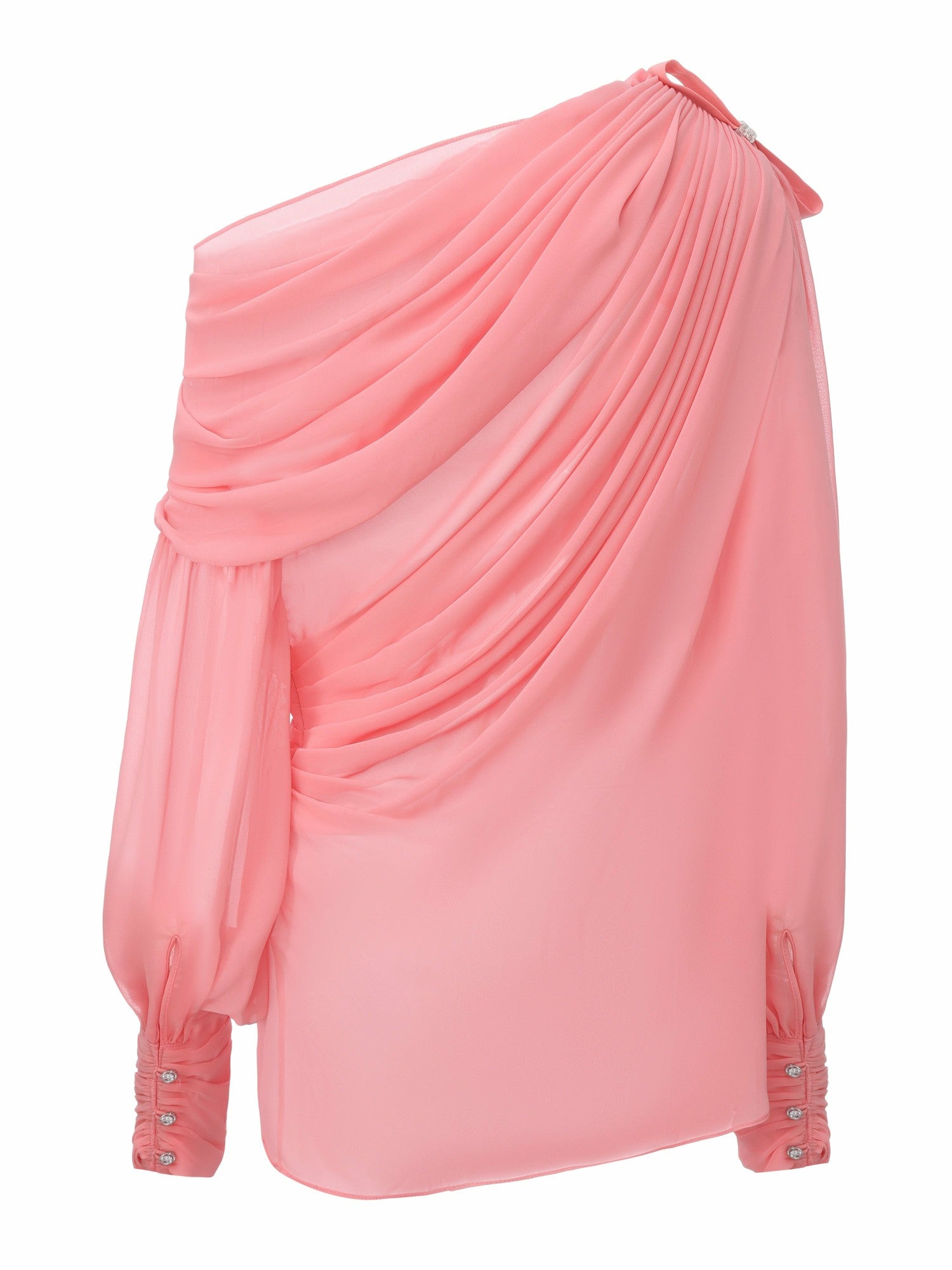 Sia One-Shoulder Ruched Pink Top | Nana Jacqueline