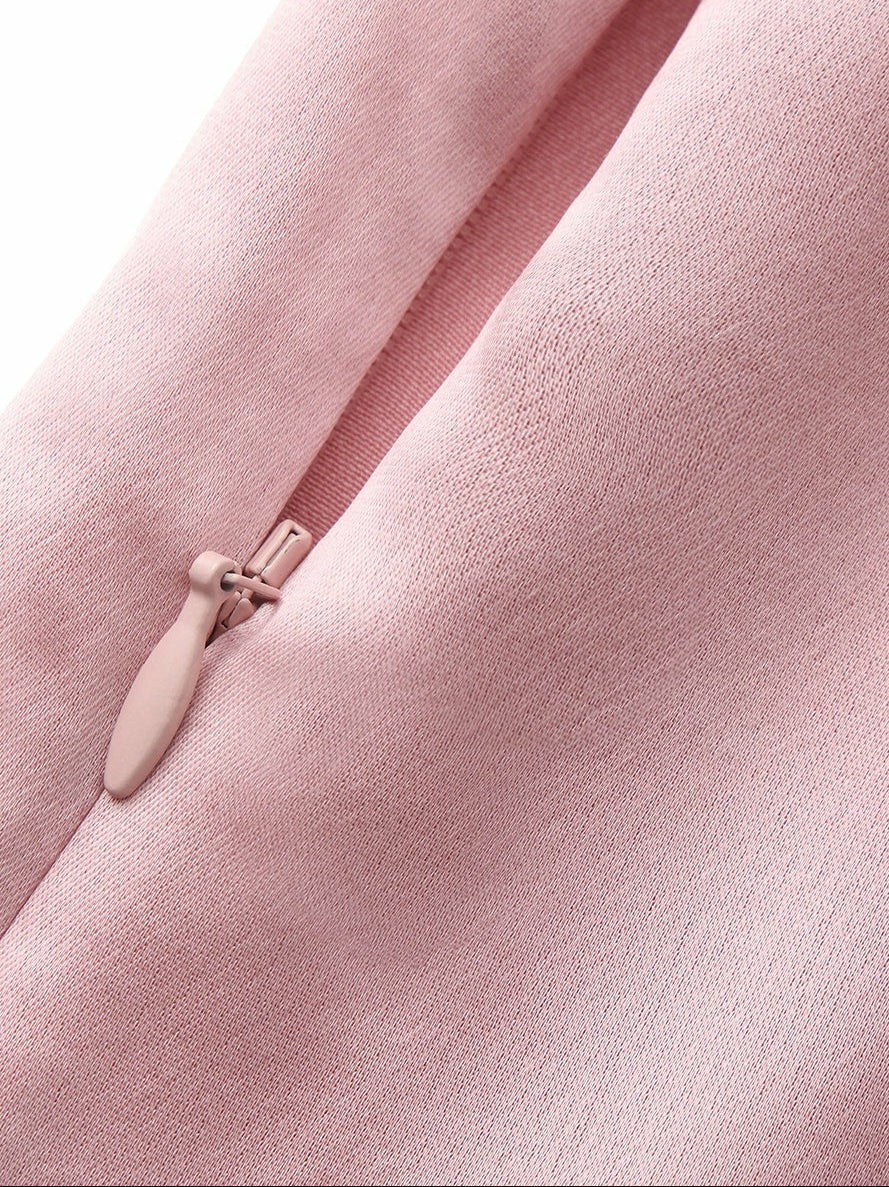 Pink Satin Asymmetrical Top with Crystal Bow | Nana Jacqueline