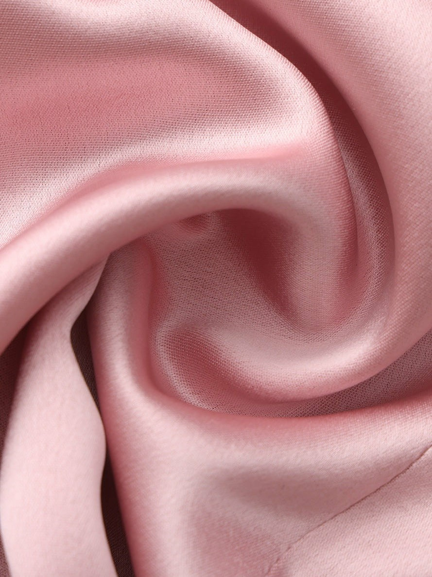 Pink Satin Asymmetrical Top with Crystal Bow | Nana Jacqueline