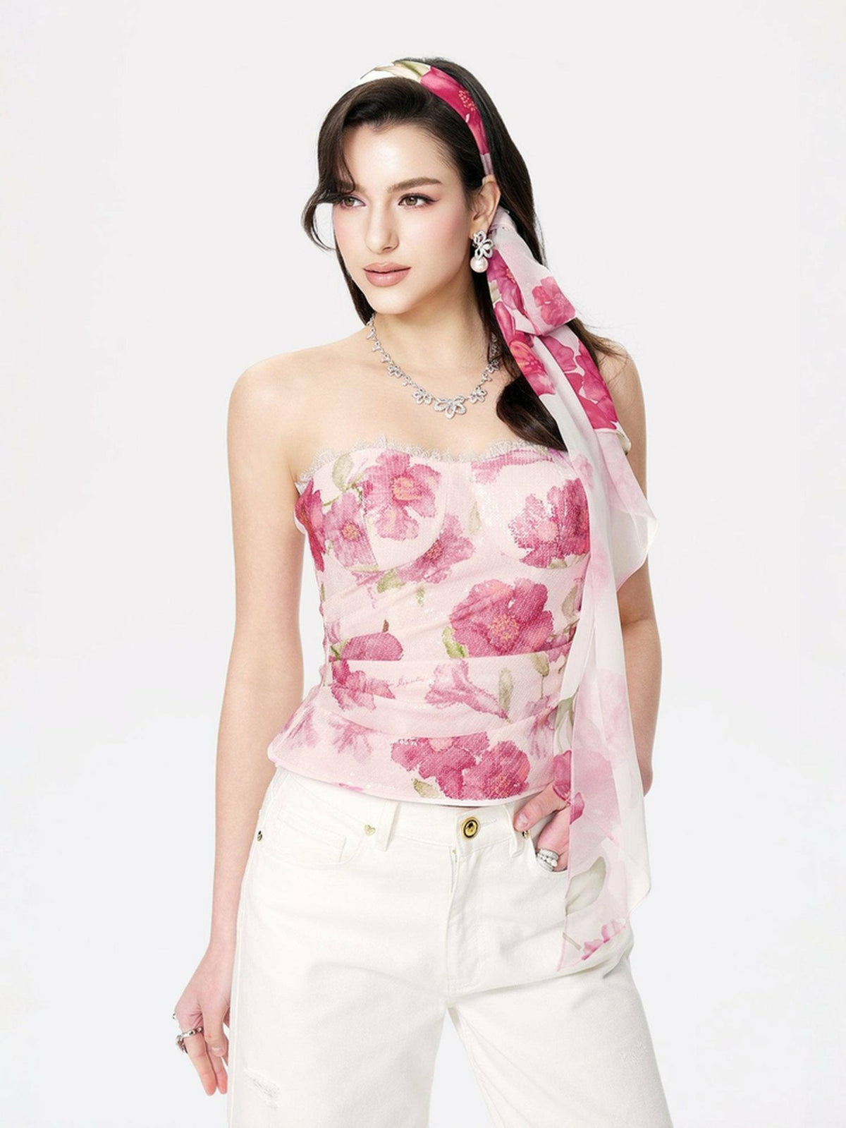 Lilly Top: Pink Bandeau Top for Date Night | Nana Jacqueline