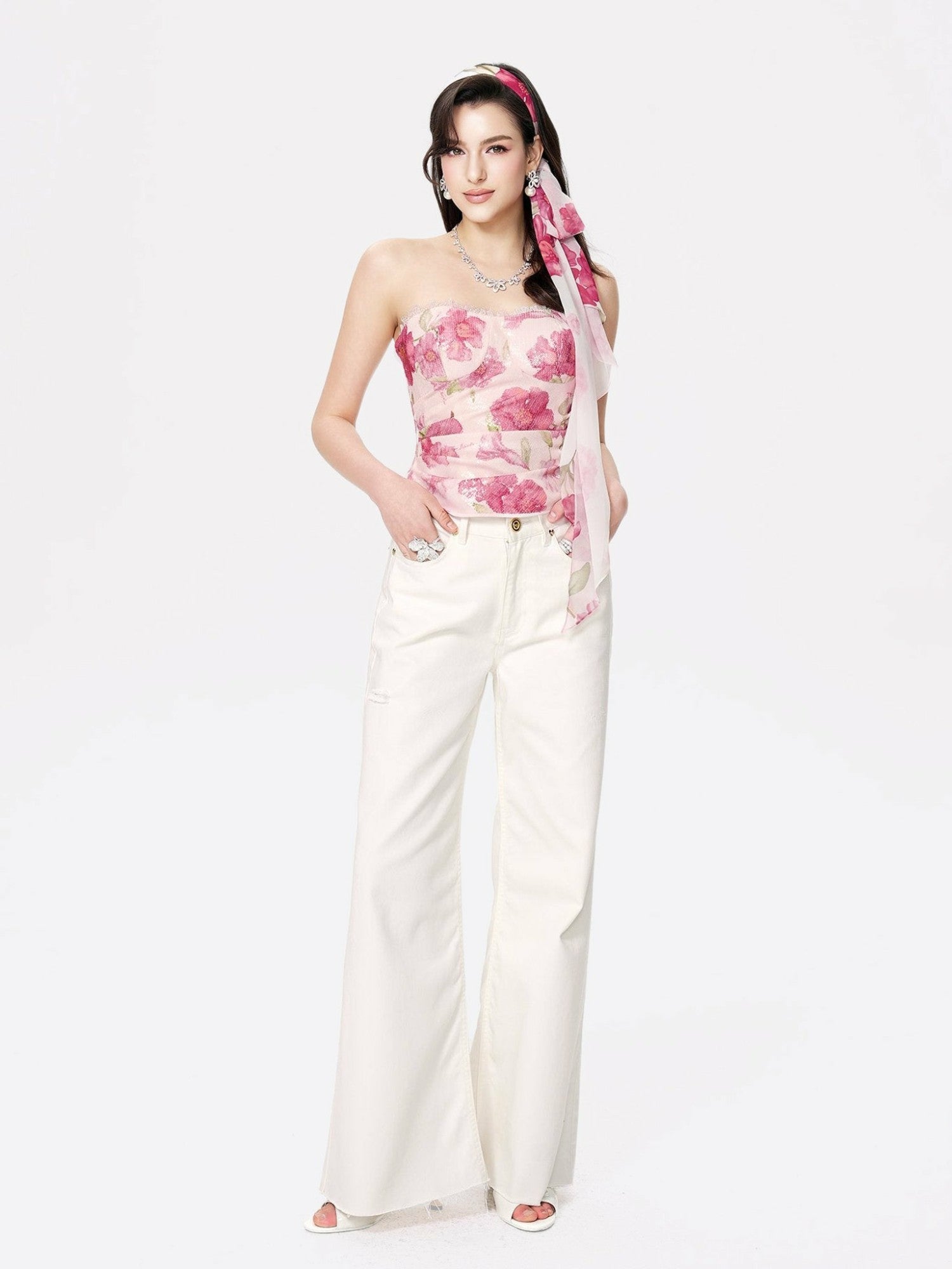 Lilly Top: Pink Bandeau Top for Date Night | Nana Jacqueline