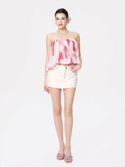 Aria Top: Pink Bandeau Top for Garden Party | Nana Jacqueline