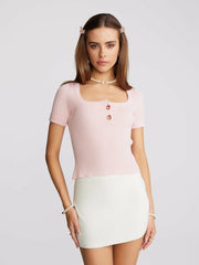Gemma Top: Pink Knit Top for Brunch | Nana Jacqueline