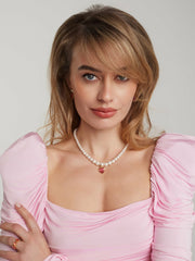 Lisette Heart Necklace: Pearl Necklace for Valentine's Day | Nana Jacqueline