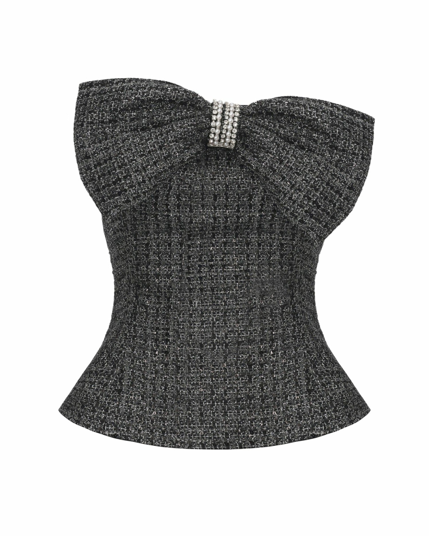 Renée Strapless Bow Top: Black Top for Cocktail Party | Nana Jacqueline