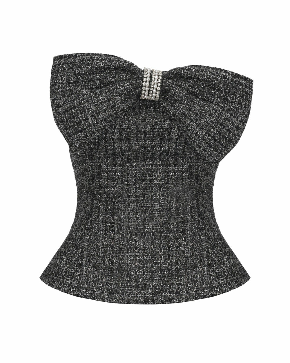 Renée Strapless Bow Top: Black Top for Cocktail Party | Nana Jacqueline