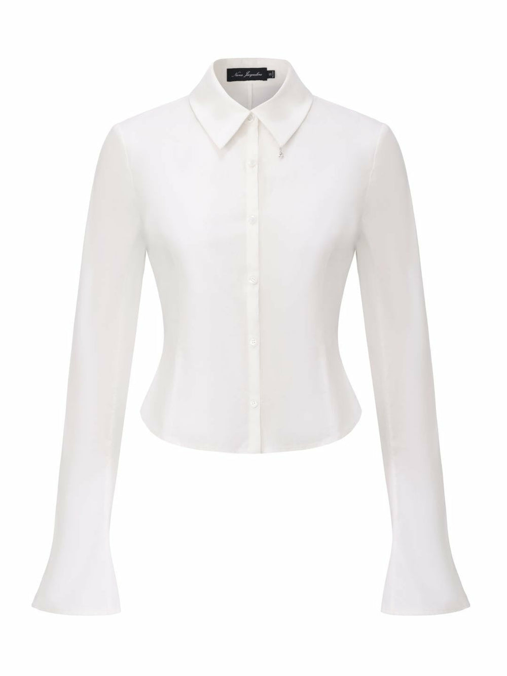 Chantal Bell-Sleeve White Shirt: White Shirt for Office Days | Nana Jacqueline