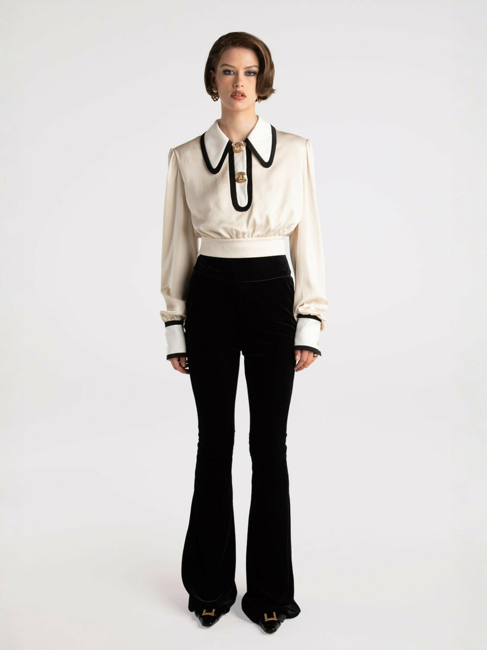 Lori Satin Top: Cream Satin Top for Date Night | Nana Jacqueline