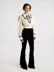 Lori Satin Top: Cream Satin Top for Date Night | Nana Jacqueline