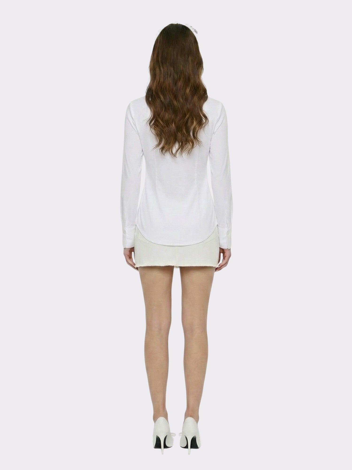 White Tailored Long Sleeve Button-Down Shirt | Nana Jacqueline