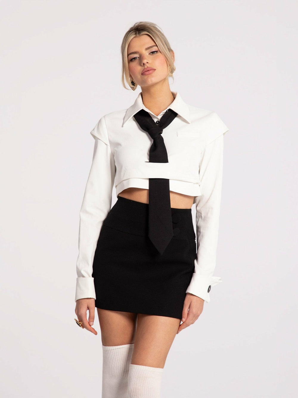 Portia Top + Tie: White Top for Date Night | Nana Jacqueline