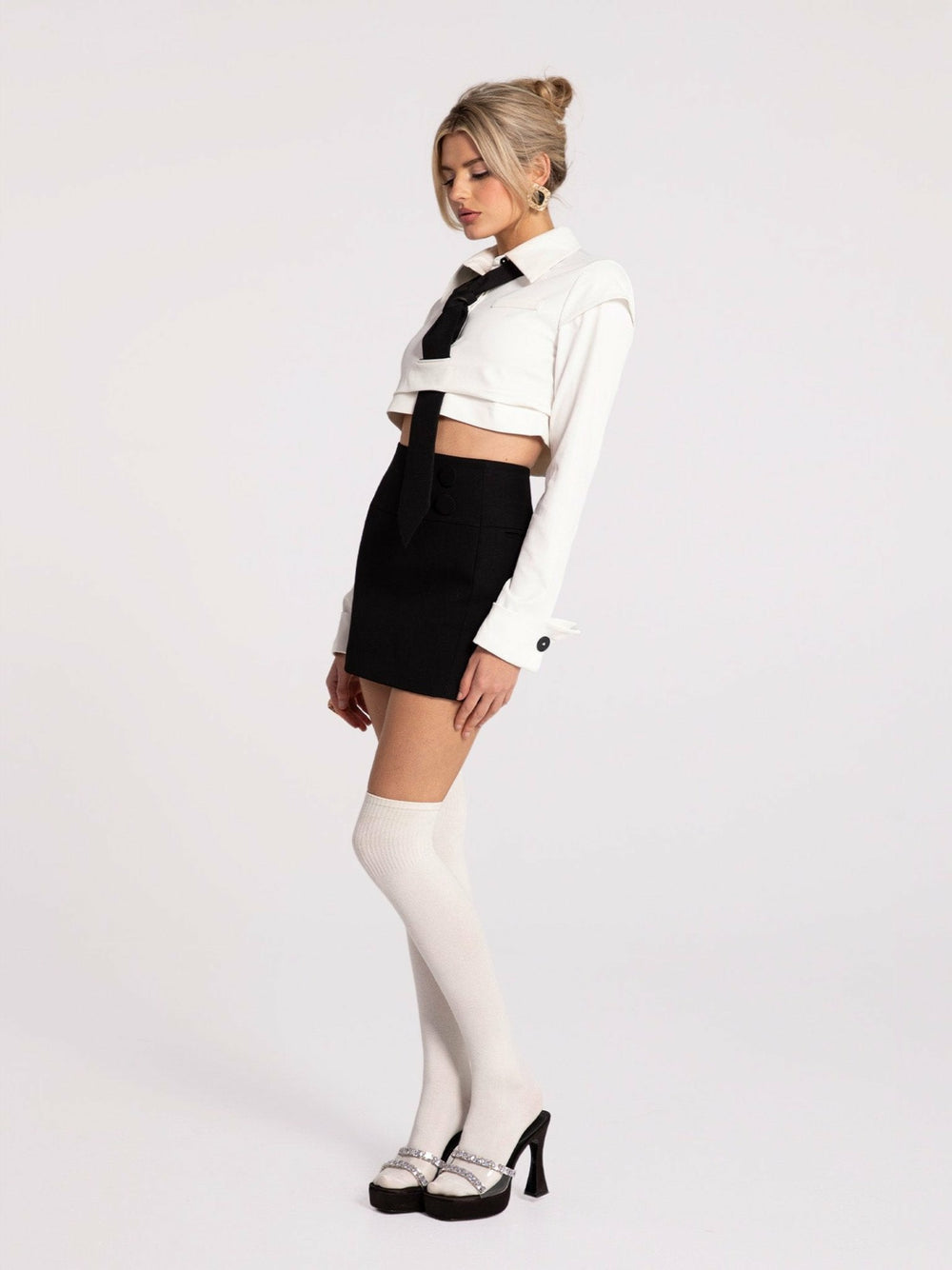 Portia Top + Tie: White Top for Date Night | Nana Jacqueline