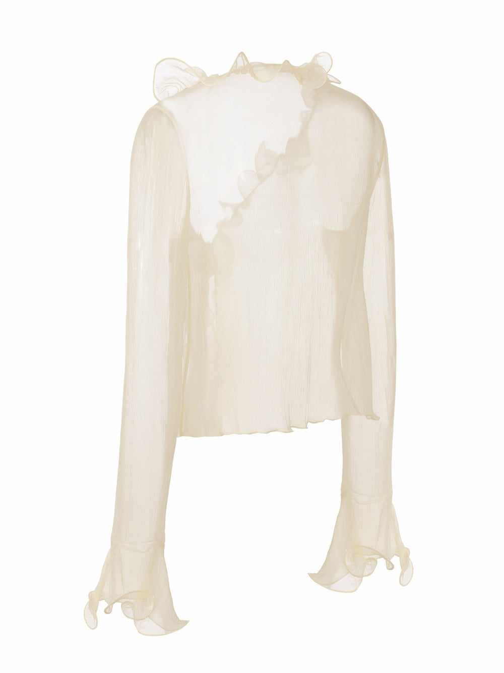 Monroe Ruffle Tie Champagne Blouse | Nana Jacqueline