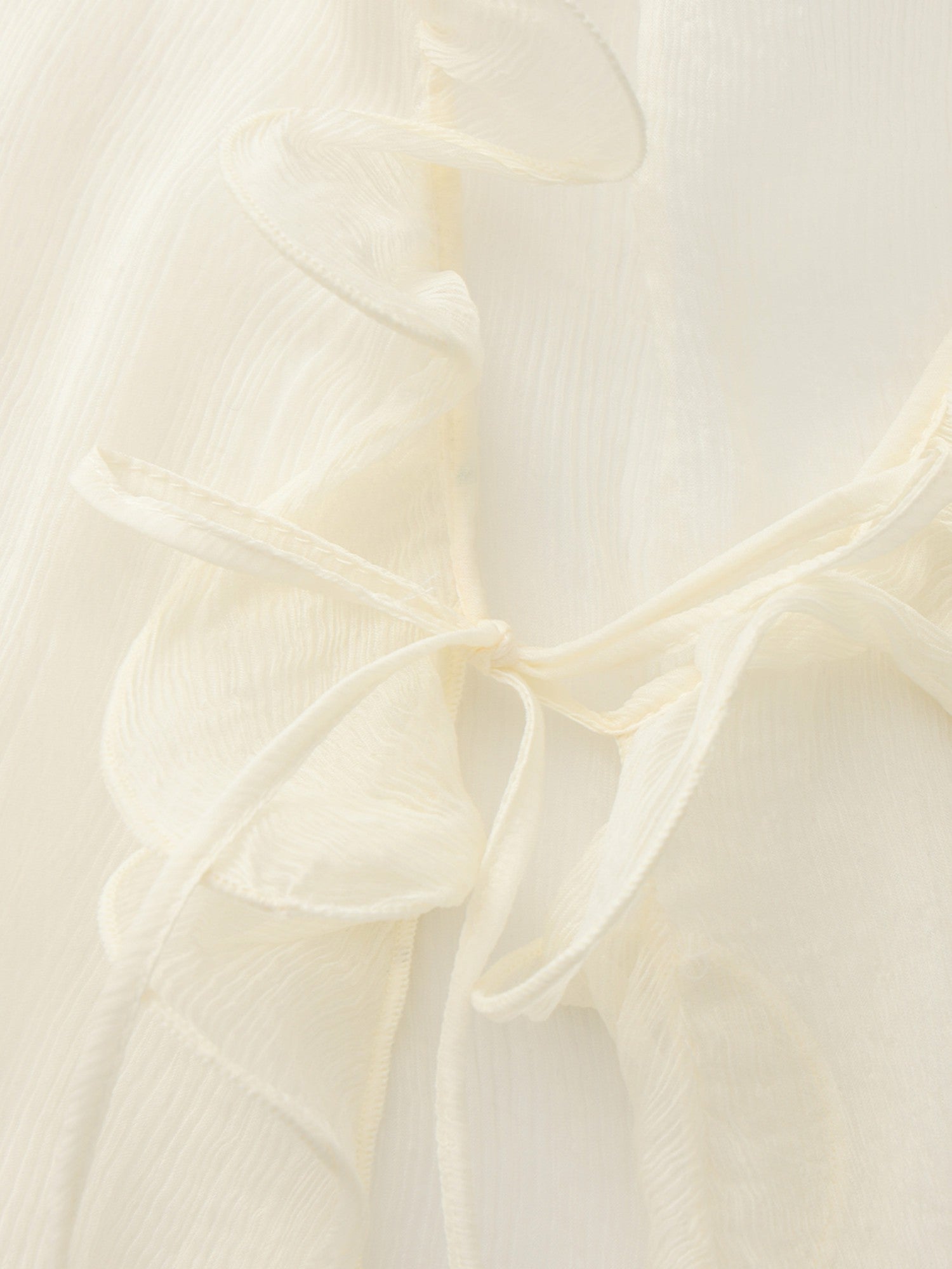 Monroe Ruffle Tie Champagne Blouse | Nana Jacqueline