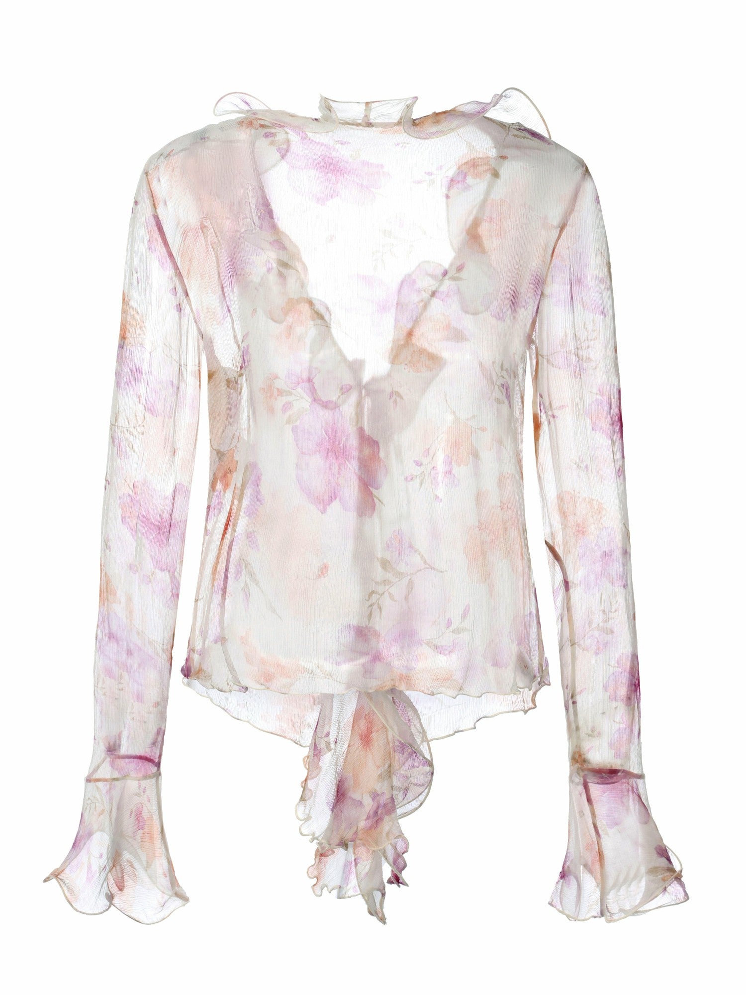 Monroe Tie-Front Ruffle Cream Blouse | Nana Jacqueline