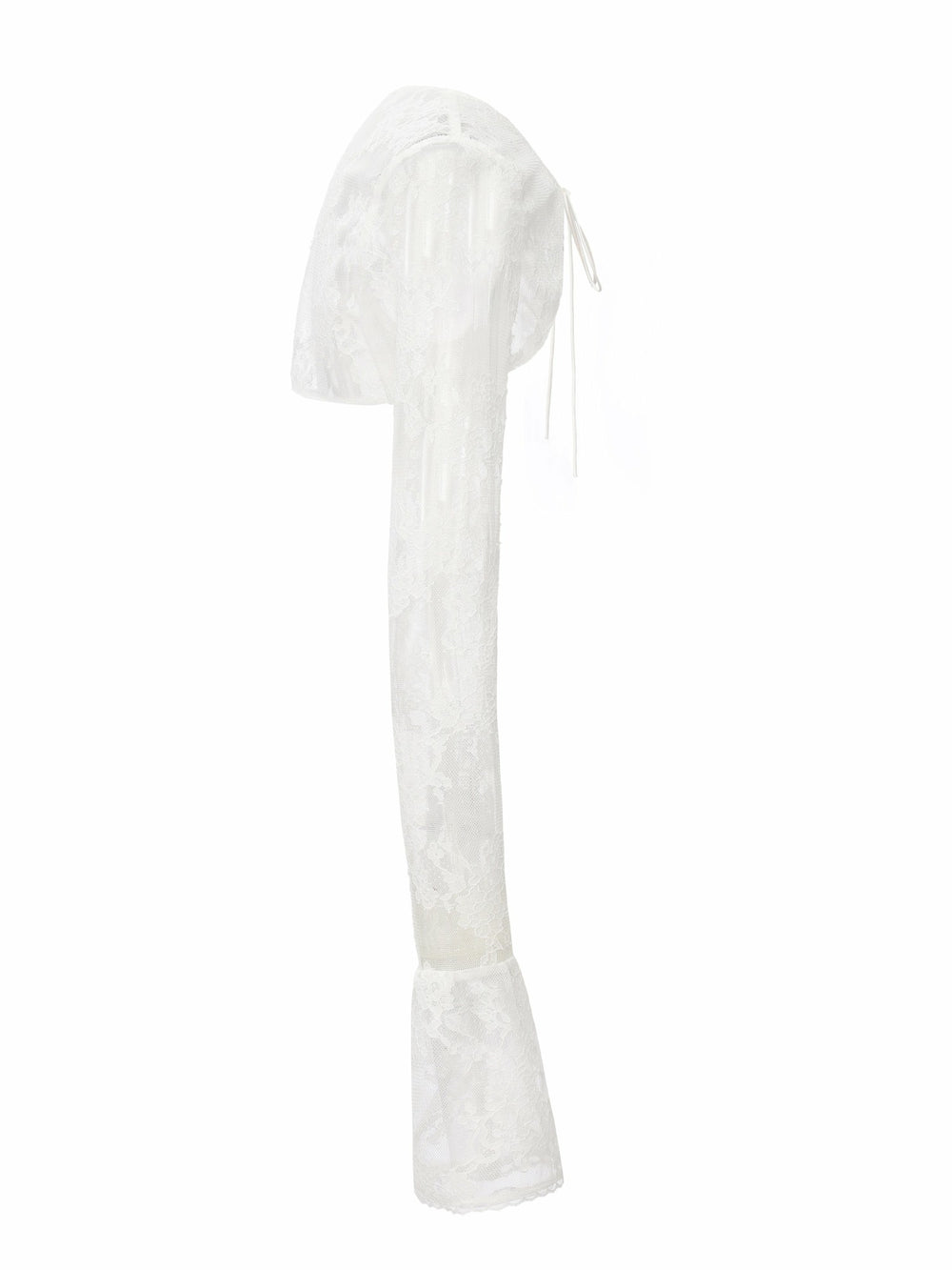 Yvette Sheer Lace Tie-Front White Cardigan | Nana Jacqueline