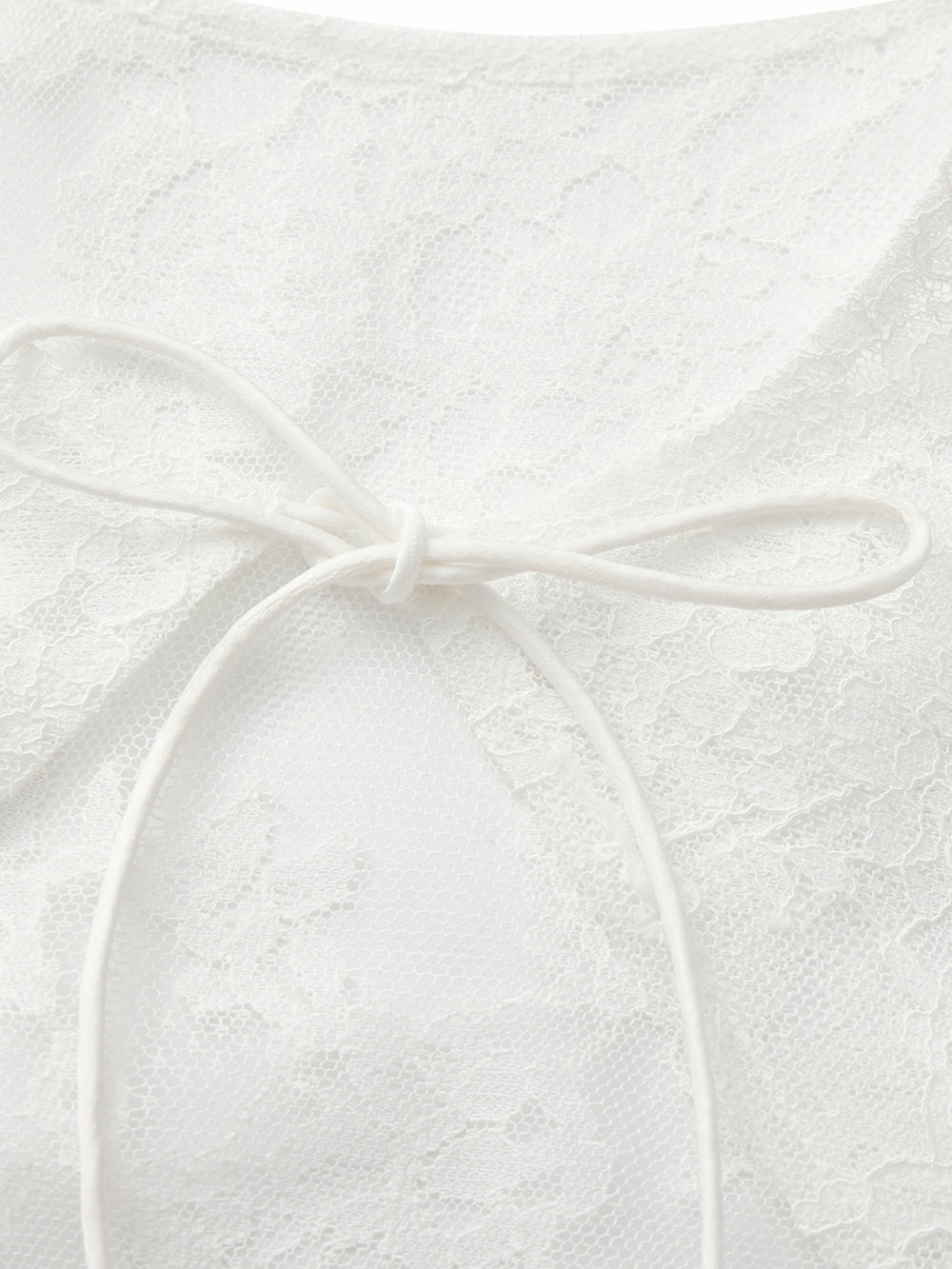 Yvette Sheer Lace Tie-Front White Cardigan | Nana Jacqueline
