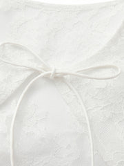 Yvette Sheer Lace Tie-Front White Cardigan | Nana Jacqueline
