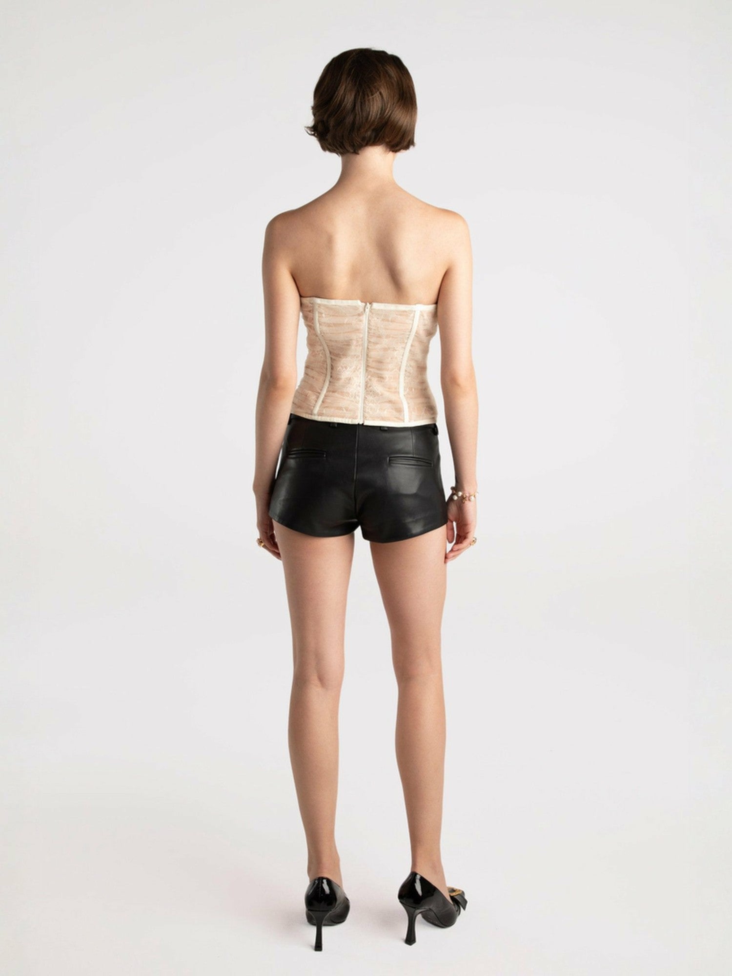 Cara Bustier Top: White Bustier Top for Bachelorette Party | Nana Jacqueline