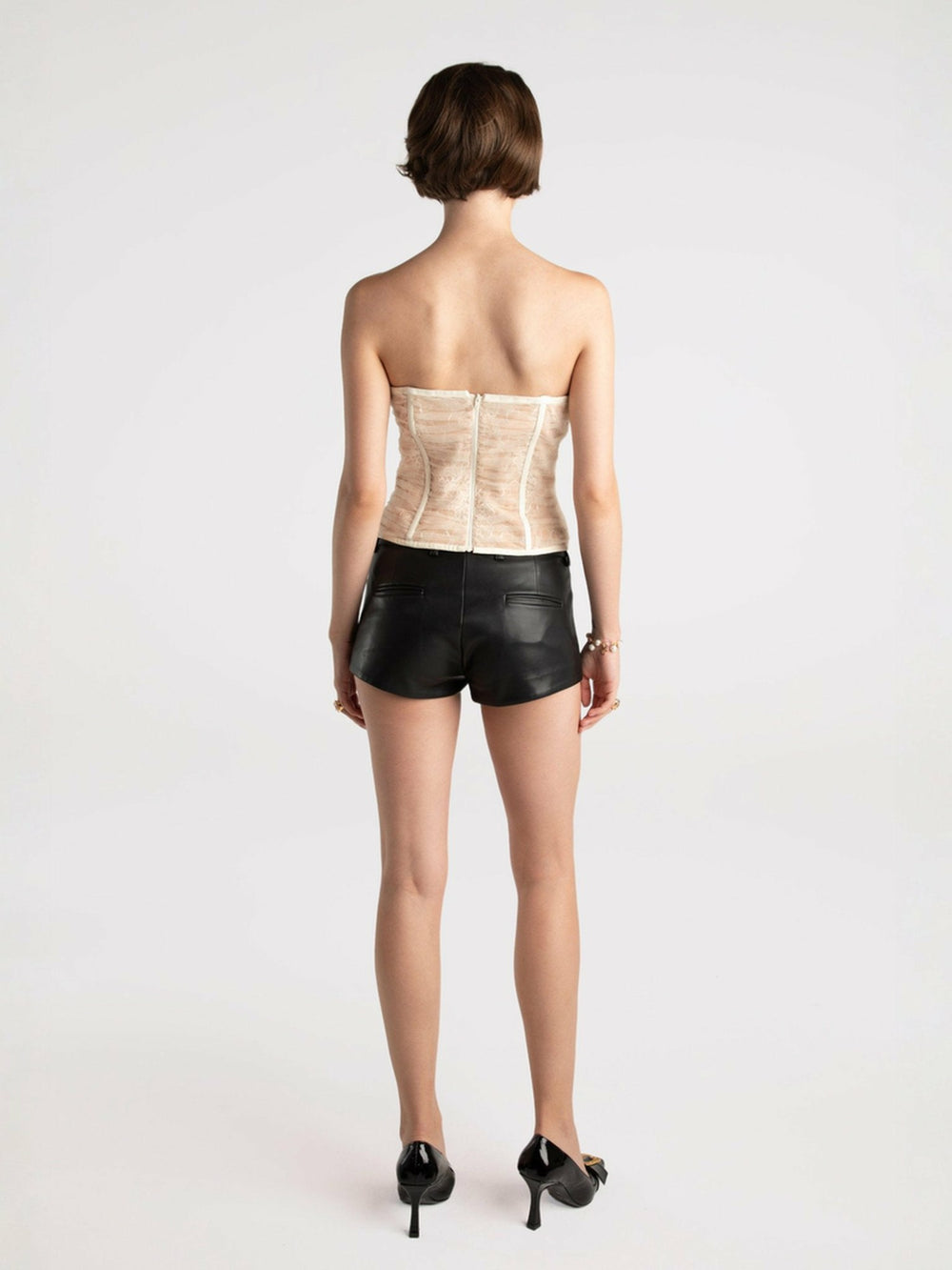 Cara Bustier Top: White Bustier Top for Bachelorette Party | Nana Jacqueline
