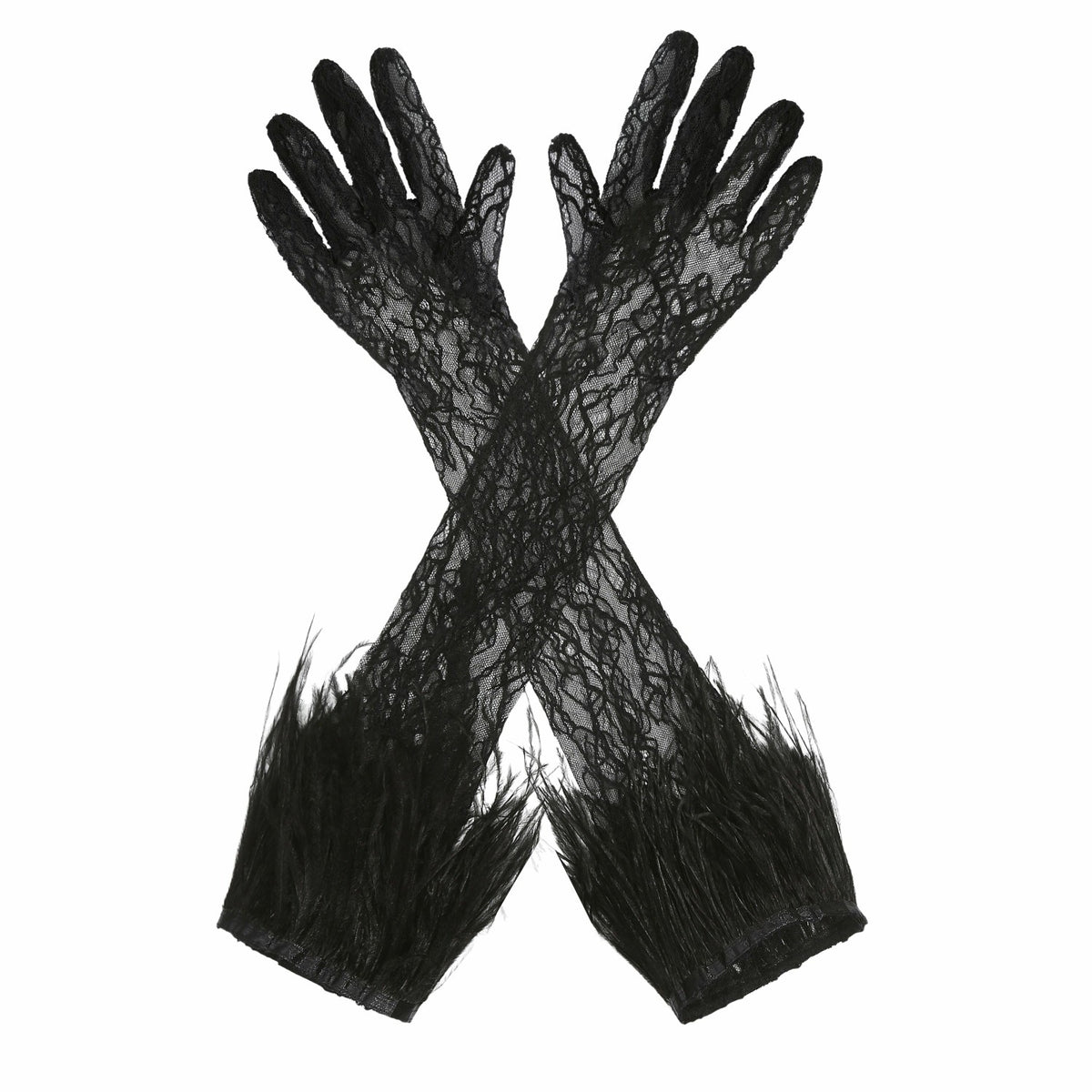 Lavine Gloves: Black Lace Gloves for Cocktail Party | Nana Jacqueline