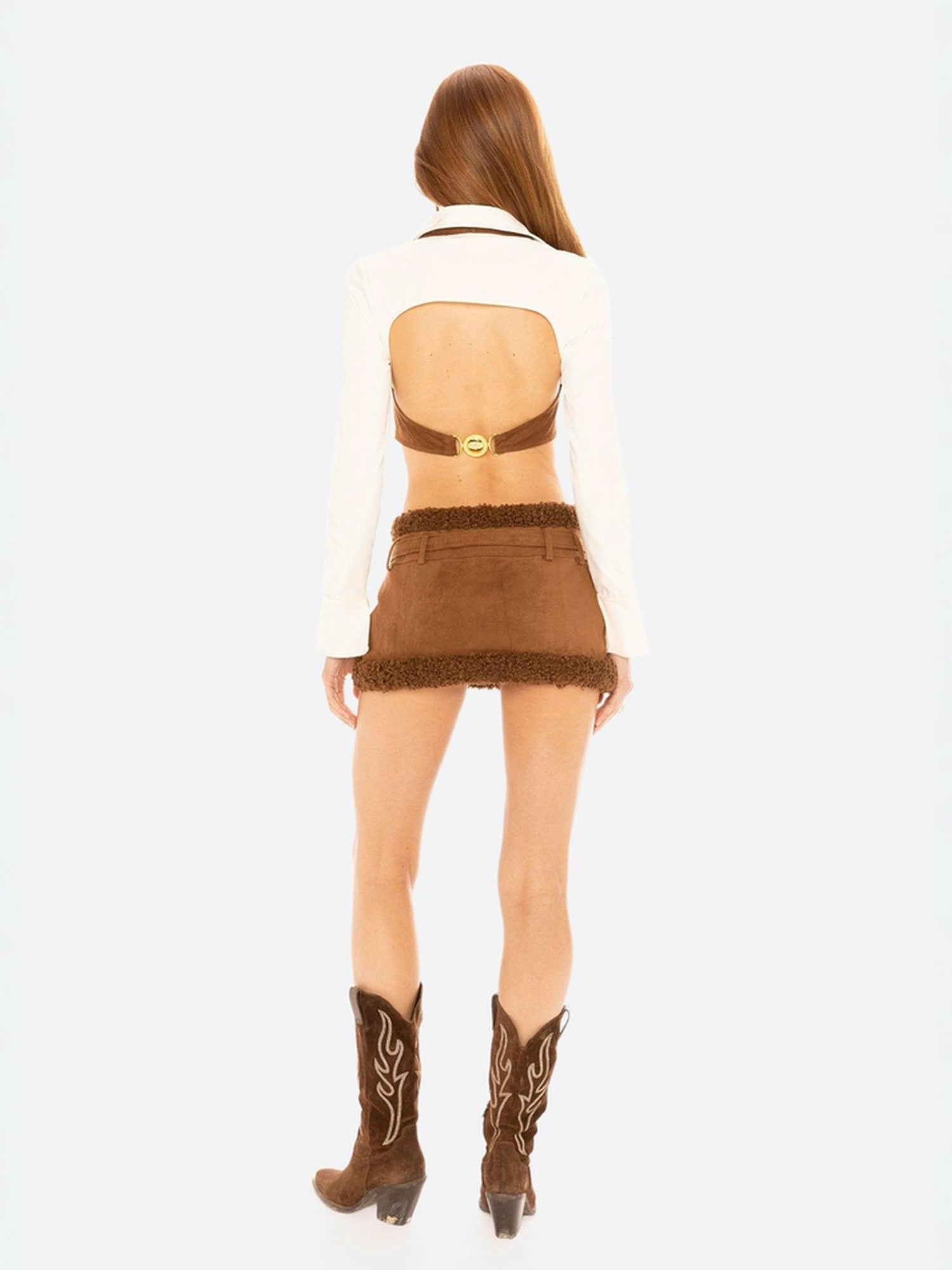 Celine Top: Brown White Top for Date Night | Nana Jacqueline
