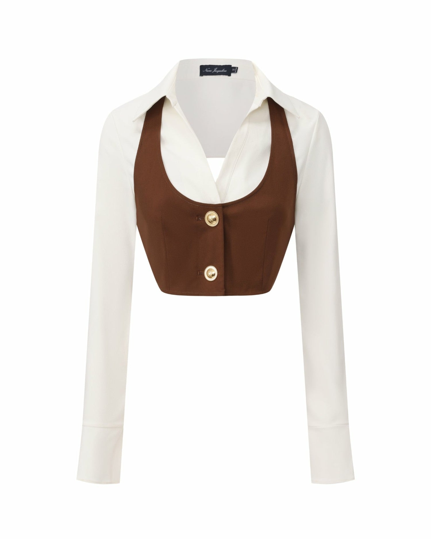 Celine Top: Brown White Top for Date Night | Nana Jacqueline