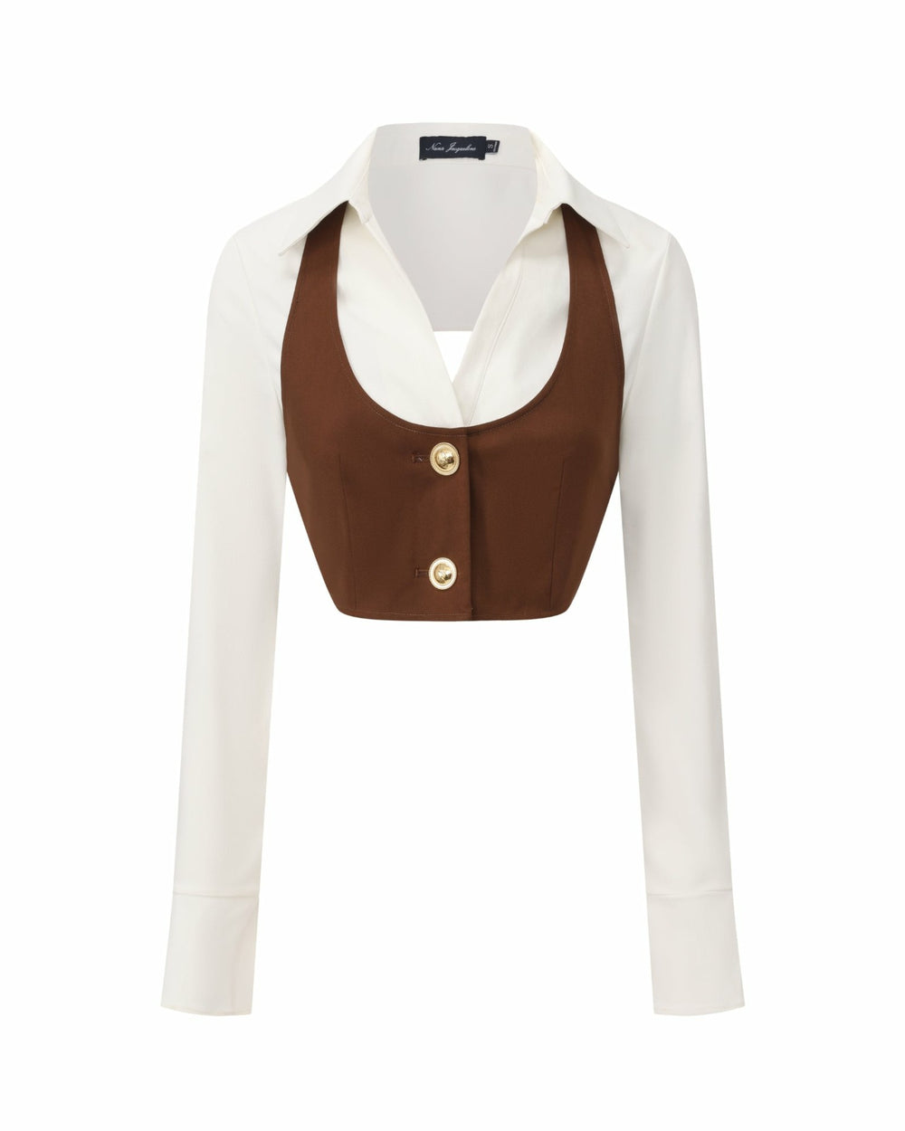 Celine Top: Brown White Top for Date Night | Nana Jacqueline