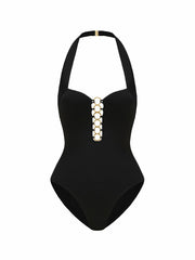 Sonia One-Piece Swimsuit: Black One-Piece Swimsuit for Beach Vacation | Nana Jacqueline
