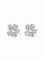 Odessa Floral Crystal White Earrings | Nana Jacqueline