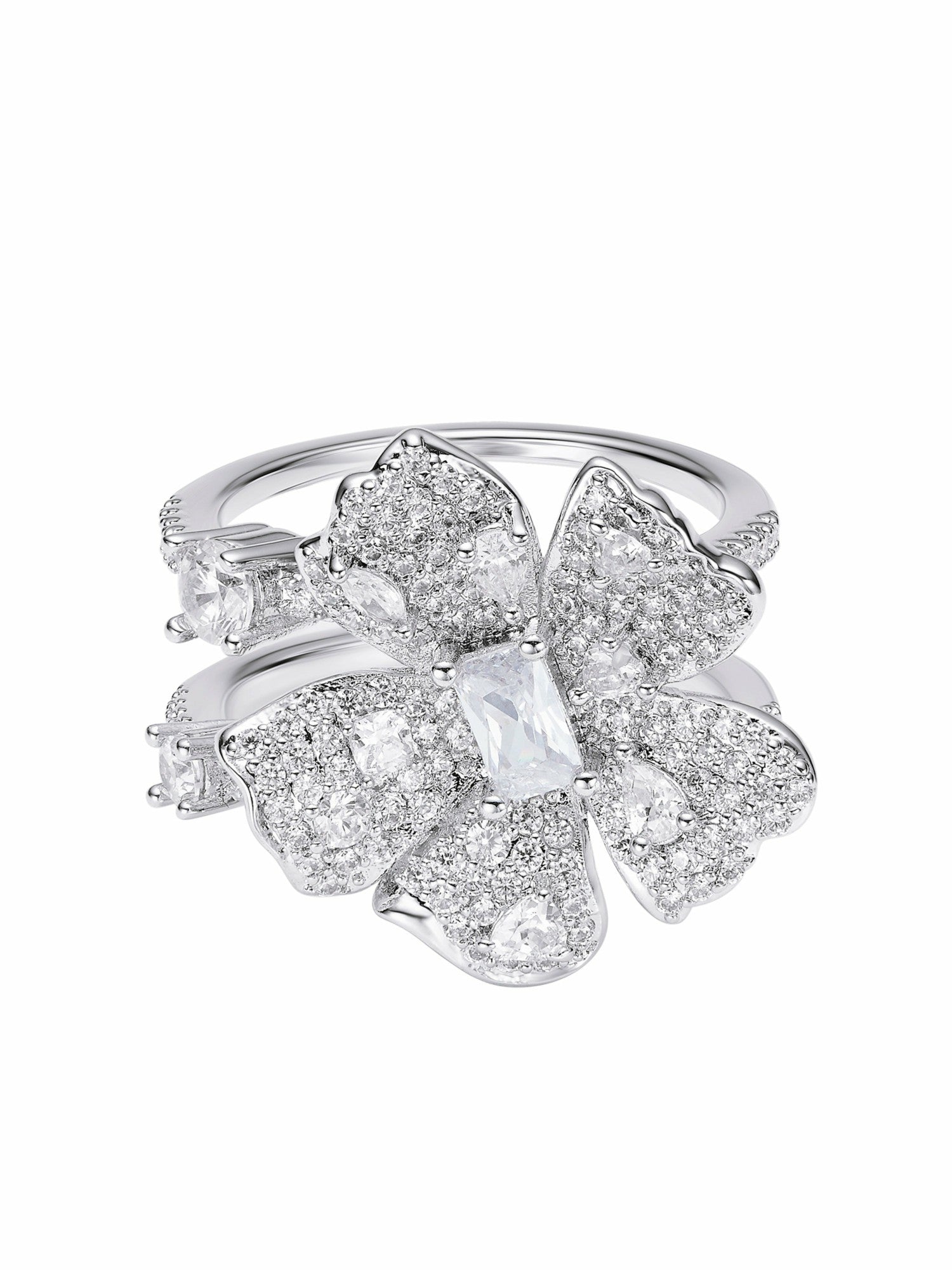 Diora Double Floral White Ring | Nana Jacqueline