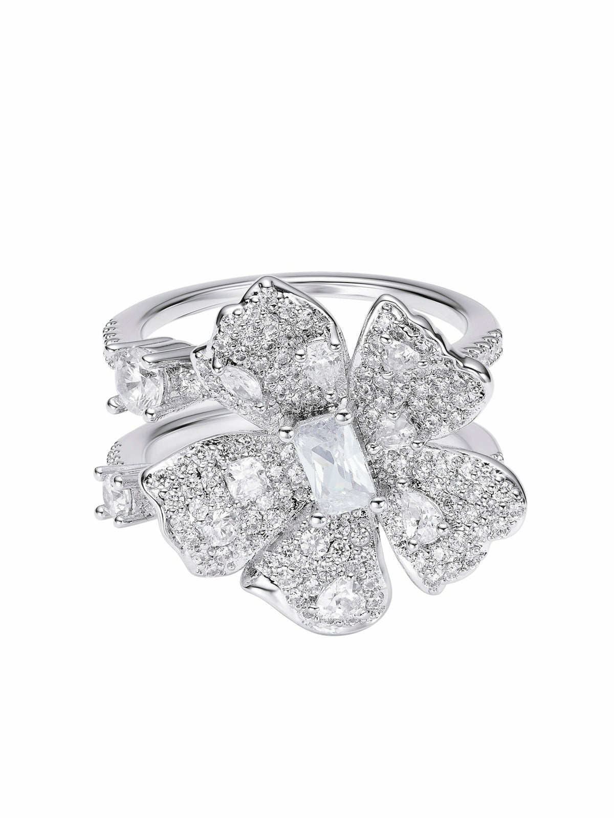 Diora Double Floral White Ring | Nana Jacqueline