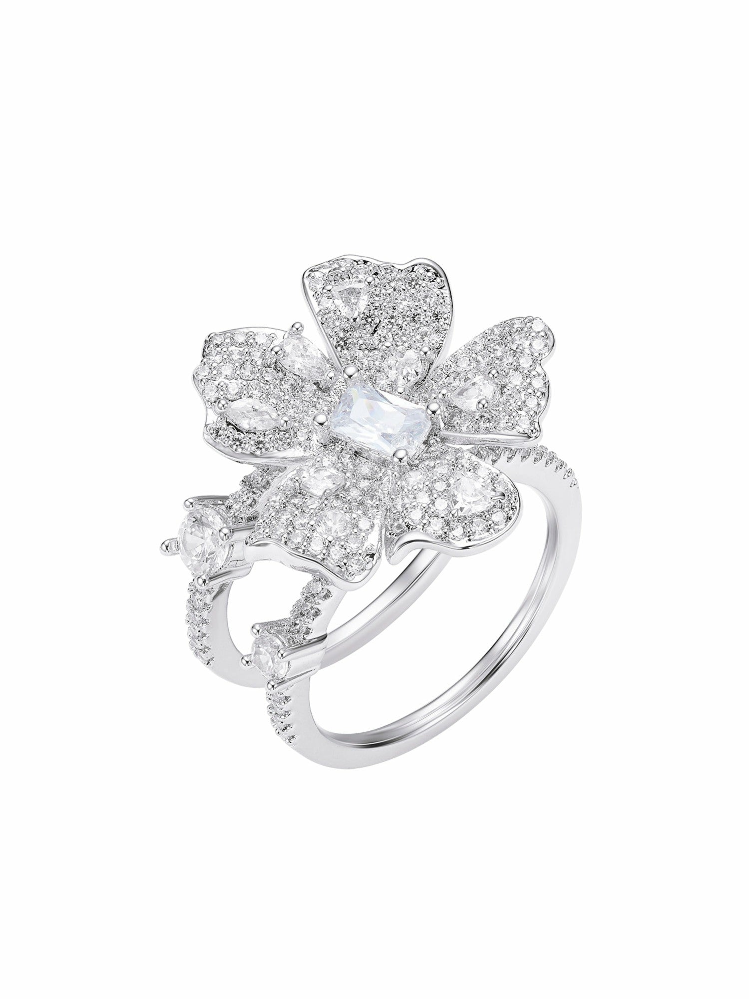 Diora Double Floral White Ring | Nana Jacqueline