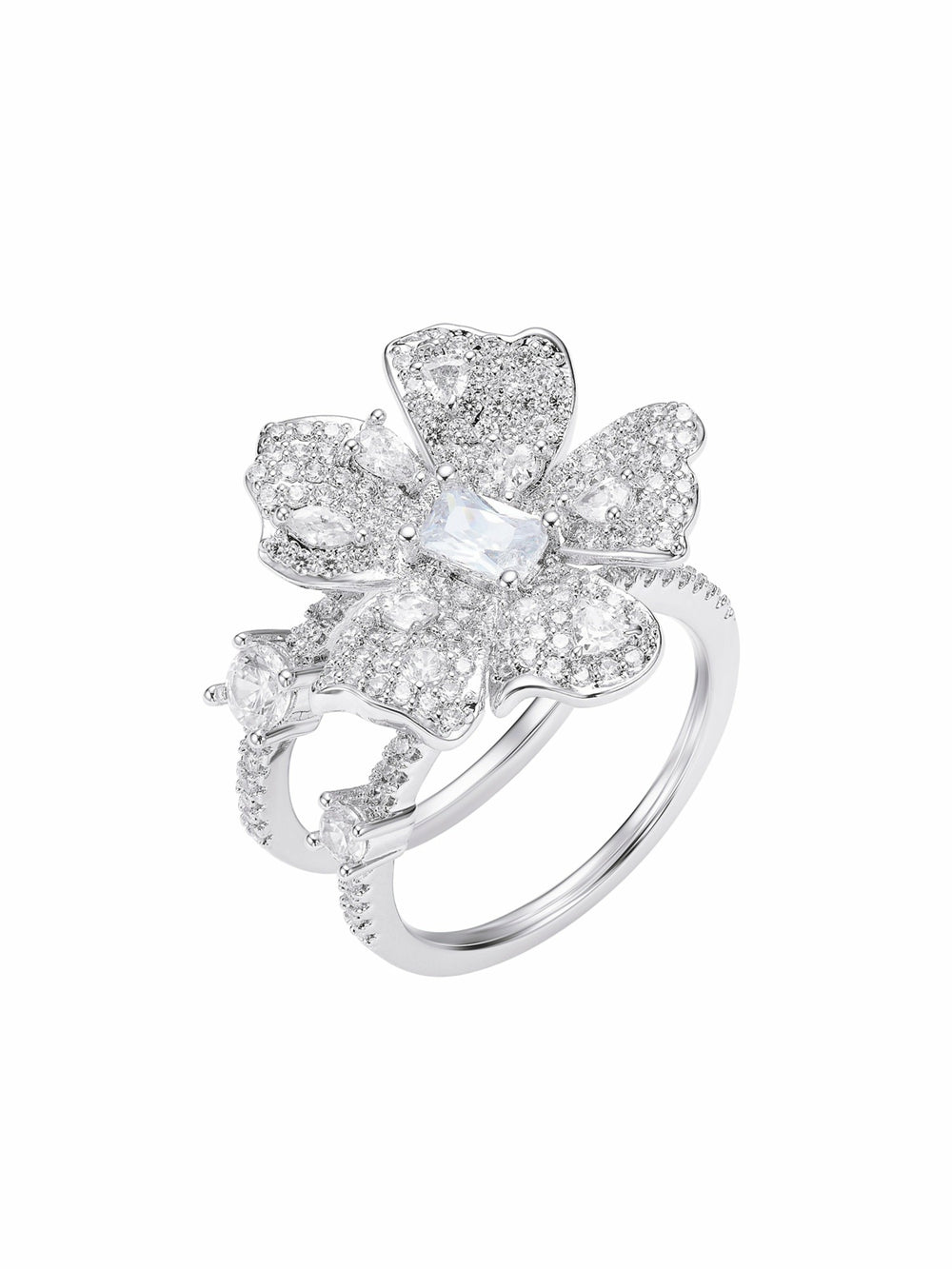 Diora Double Floral White Ring | Nana Jacqueline
