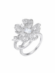 Diora Double Floral White Ring | Nana Jacqueline