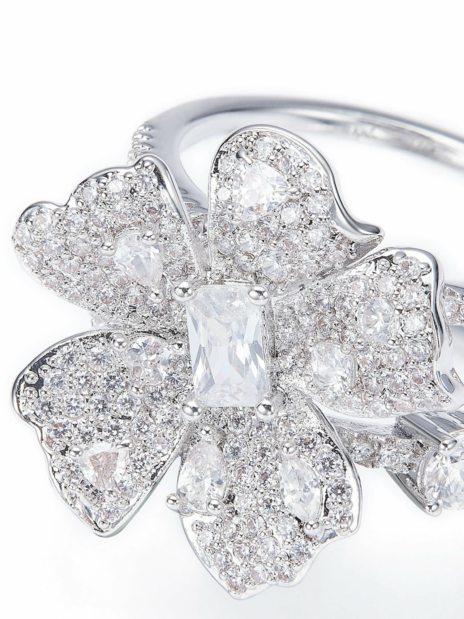 Diora Double Floral White Ring | Nana Jacqueline