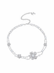 Zariah Floral Layered White Necklace | Nana Jacqueline