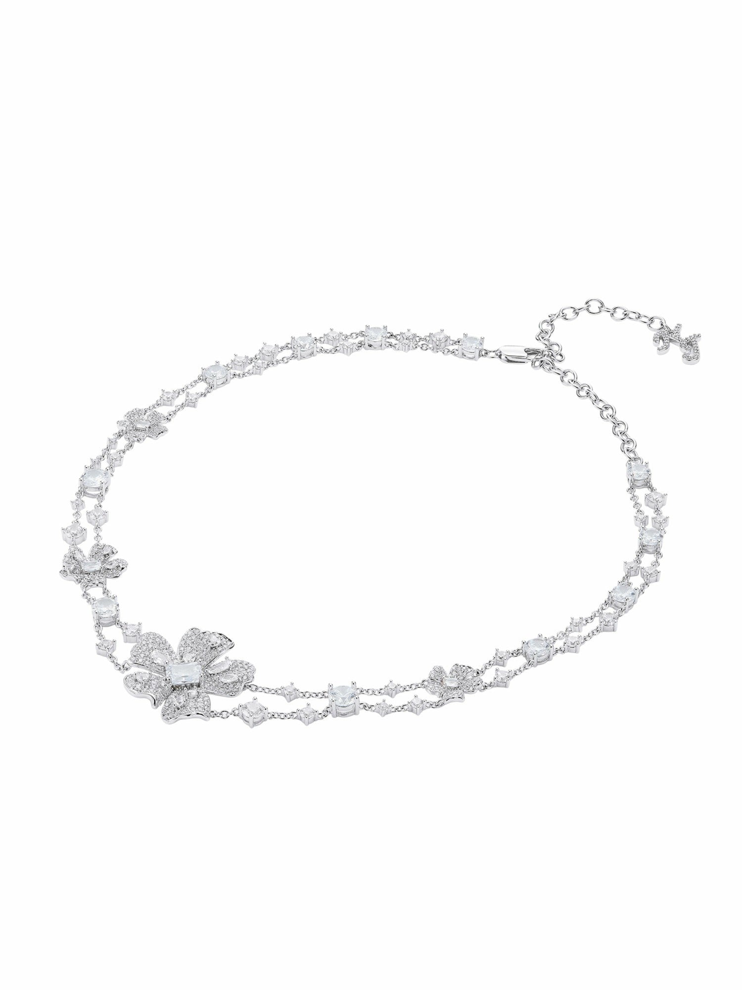 Zariah Floral Layered White Necklace | Nana Jacqueline
