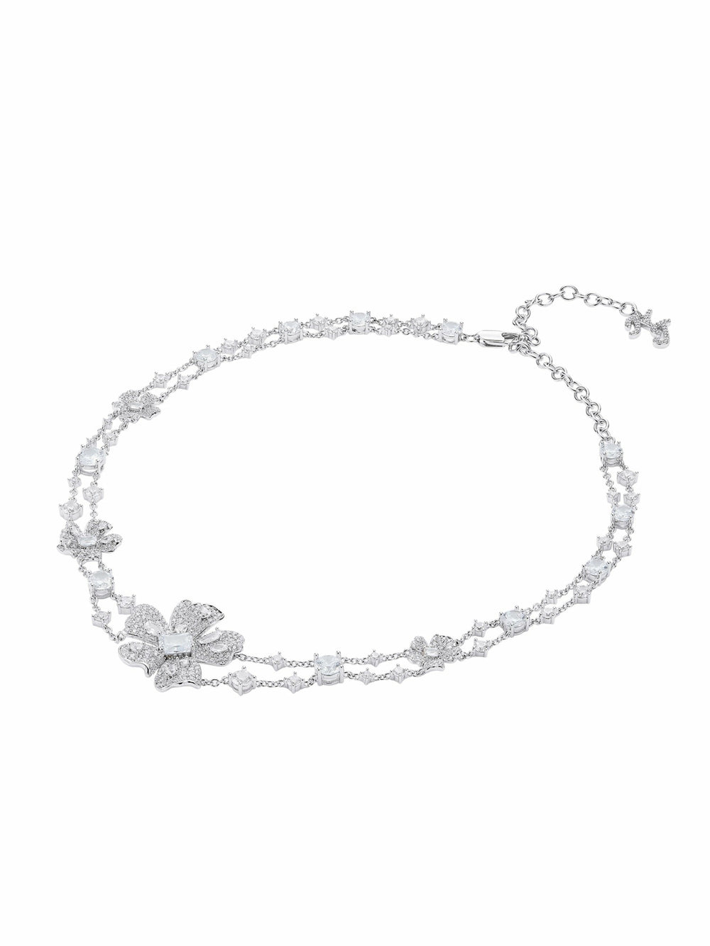Zariah Floral Layered White Necklace | Nana Jacqueline