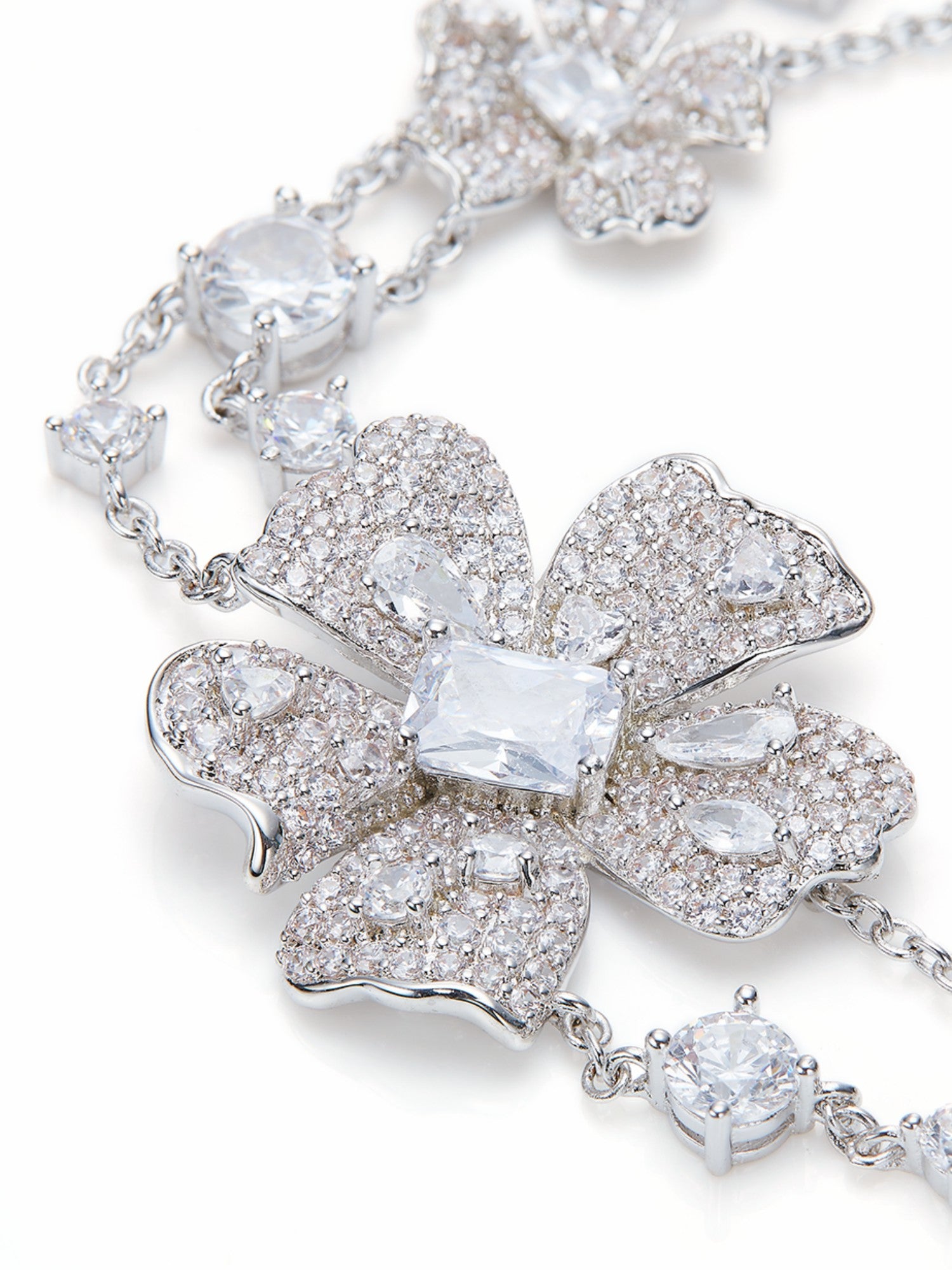 Zariah Floral Layered White Necklace | Nana Jacqueline