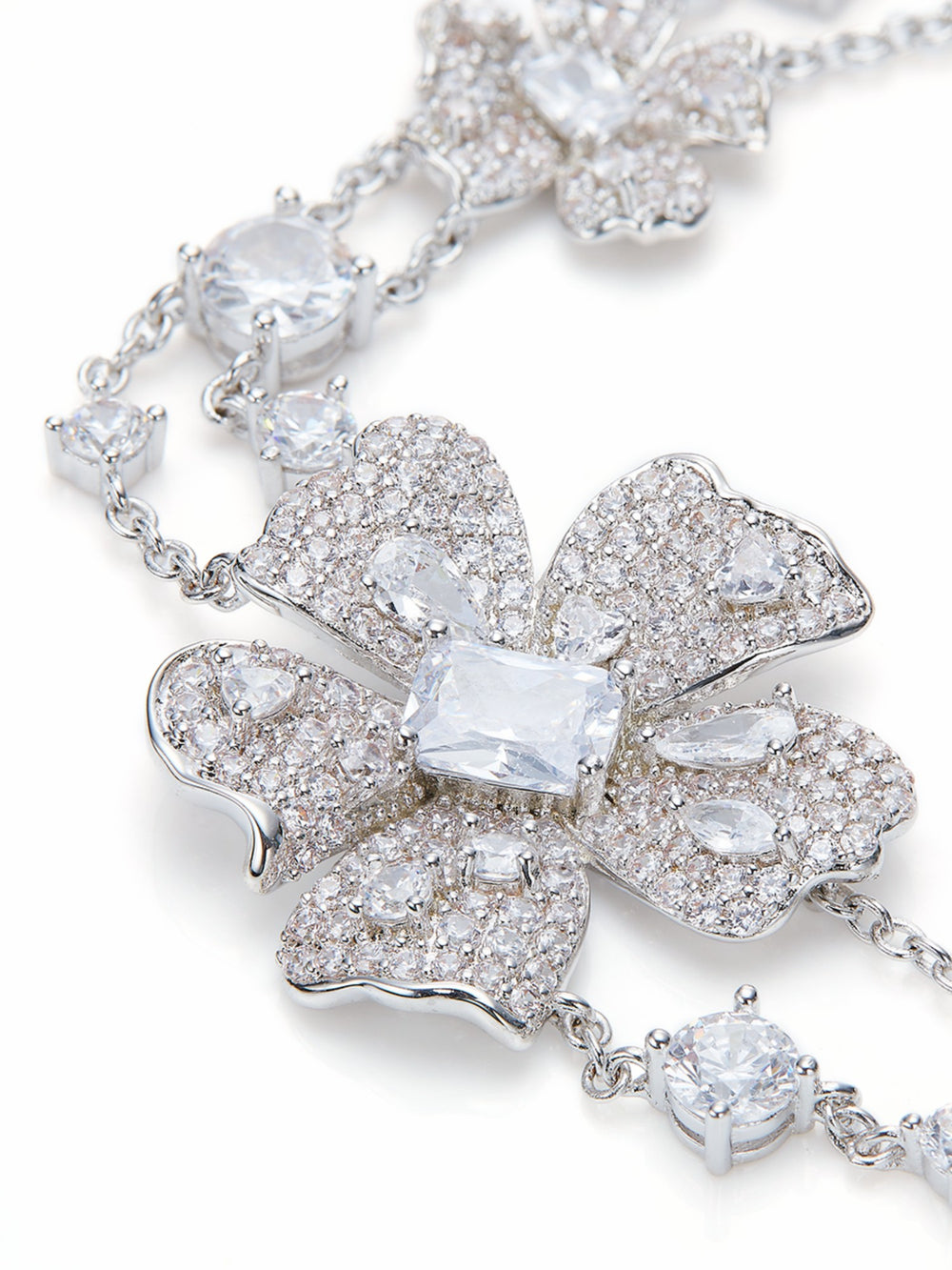 Zariah Floral Layered White Necklace | Nana Jacqueline