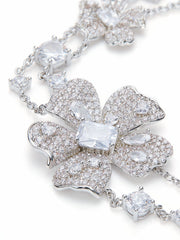 Zariah Floral Layered White Necklace | Nana Jacqueline