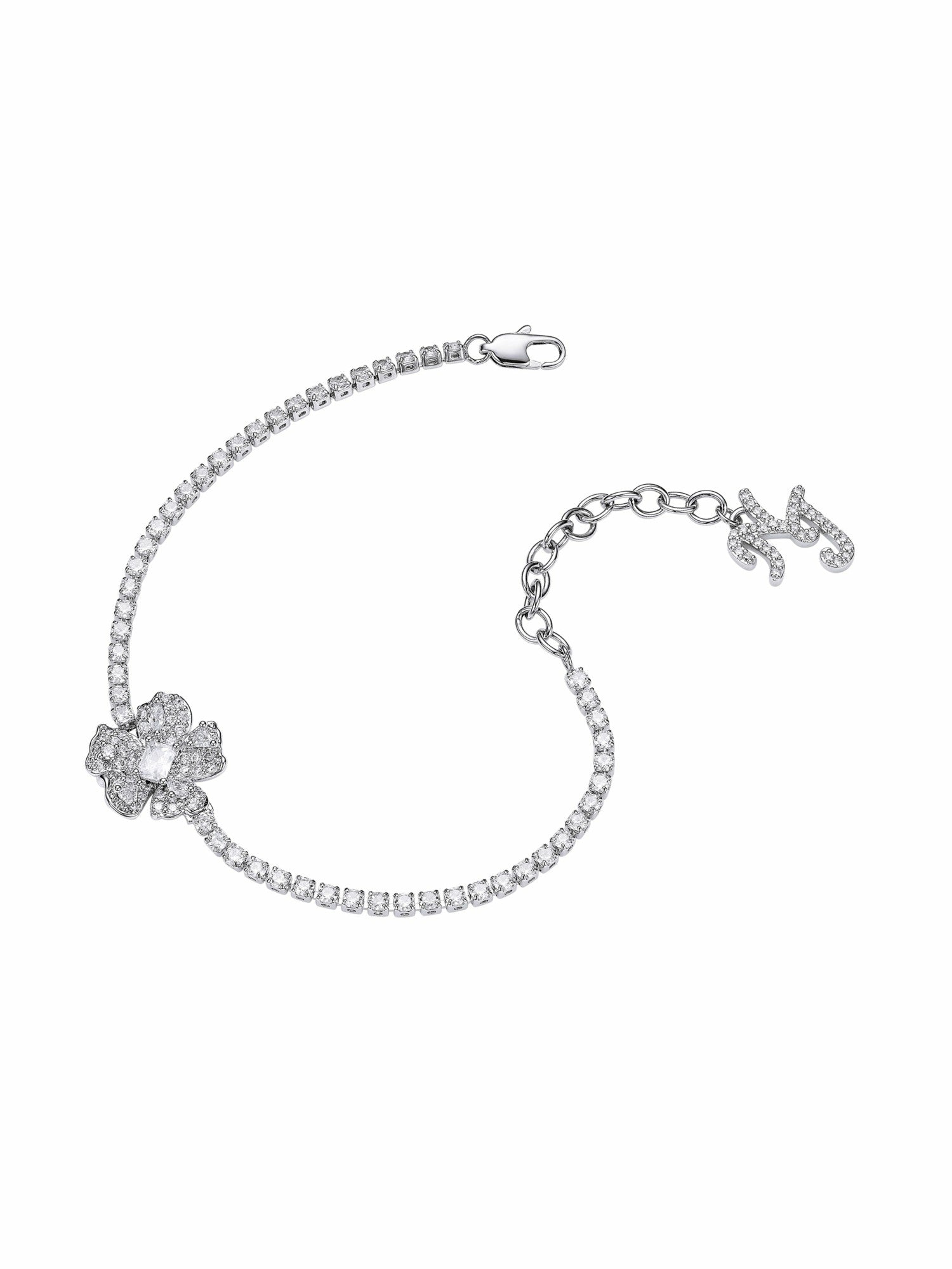 Soleil Floral Crystal White Bracelet | Nana Jacqueline
