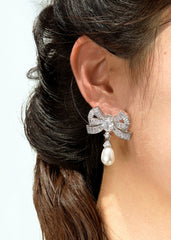 Evelyn Earrings: White Pearl Earrings for Bridal Shower | Nana Jacqueline