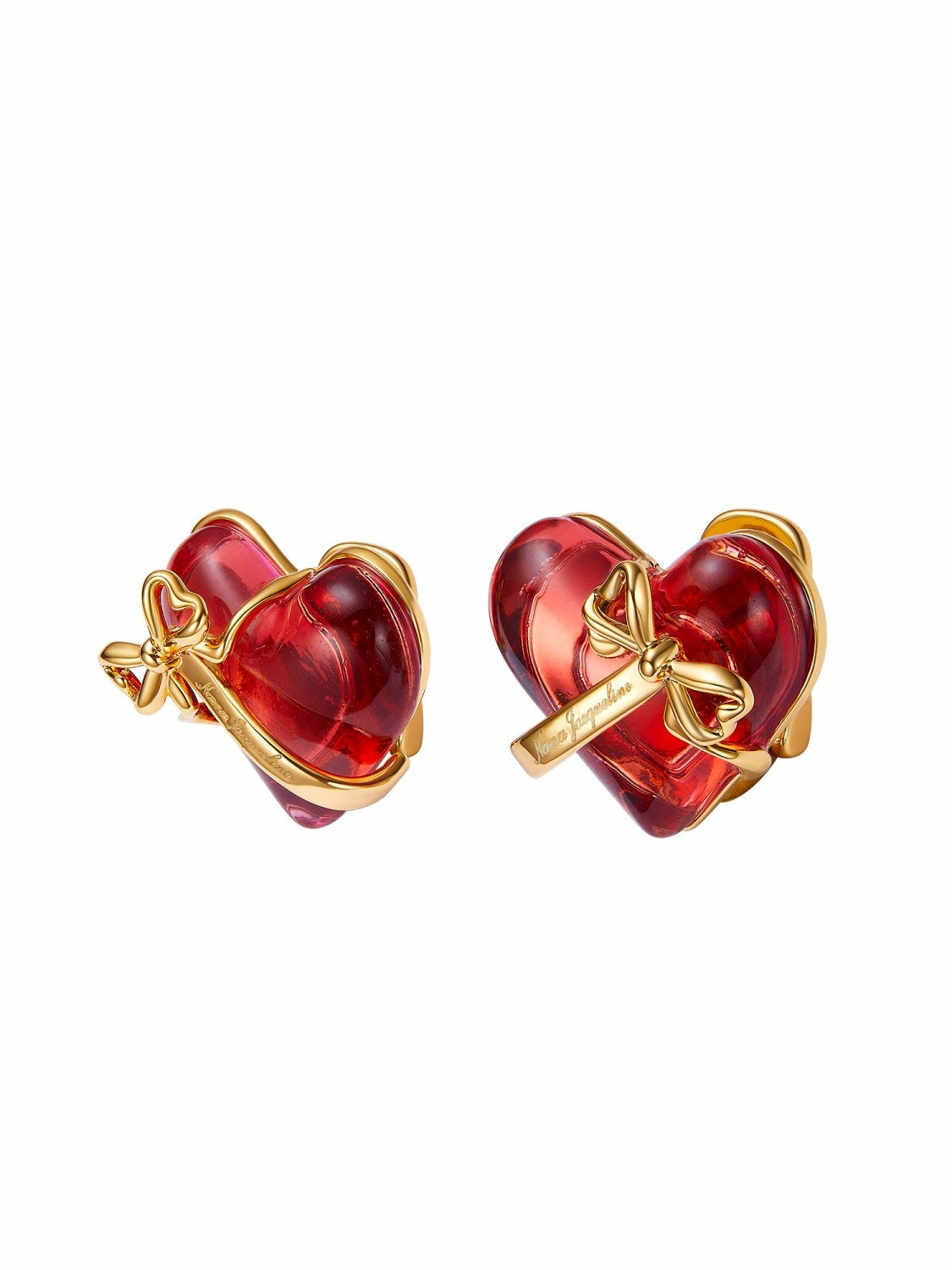 Eléa Bow-Ribbon Heart Red Earrings: Red Earrings for Date Night | Nana Jacqueline