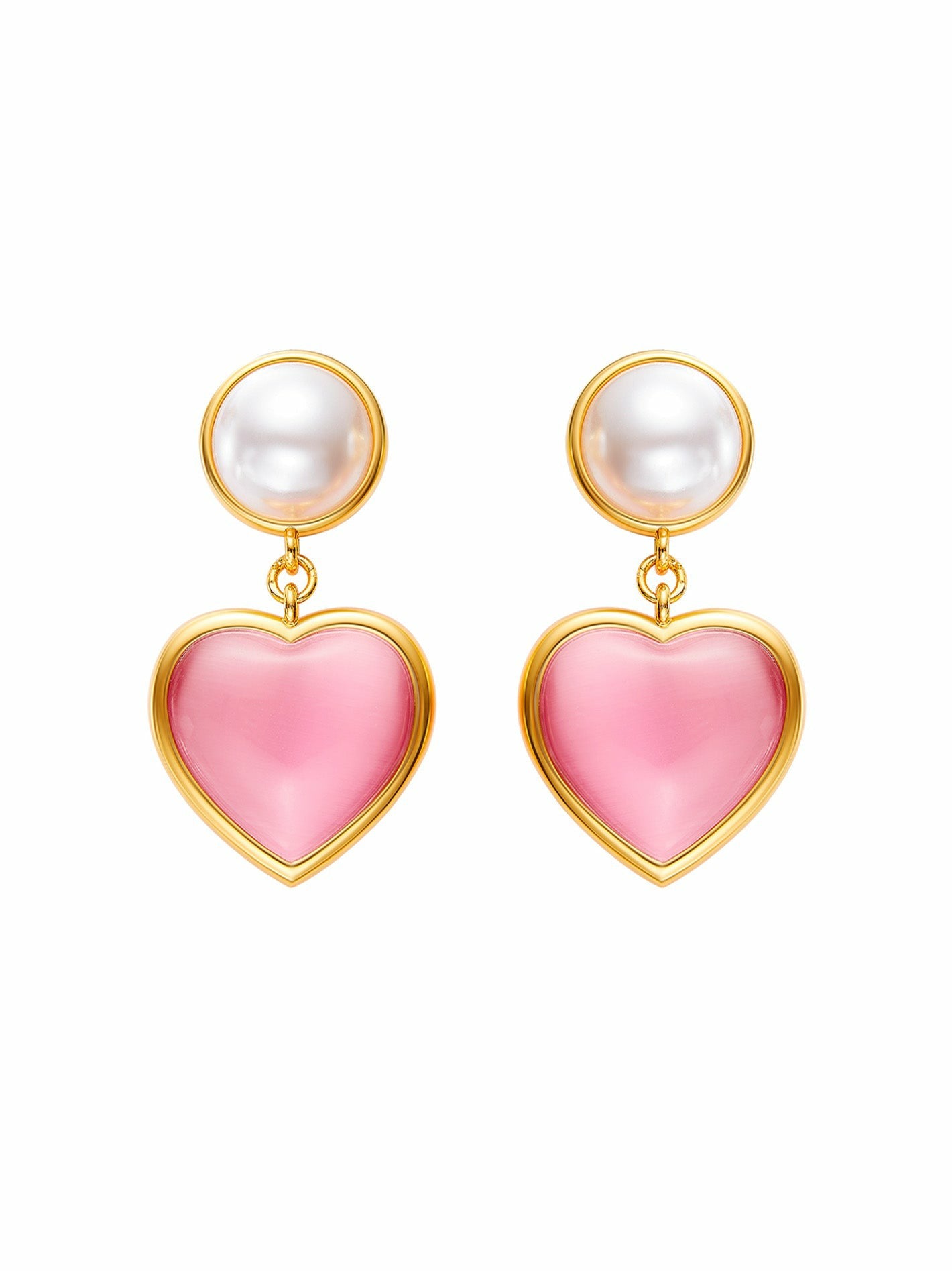 Dascha Heart Earrings: Pink Gold Earrings for Date Night | Nana Jacqueline