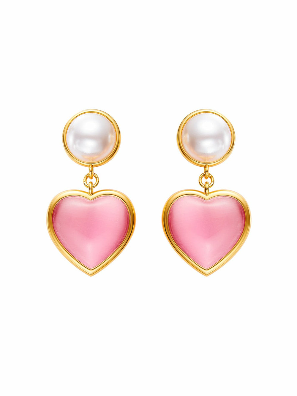 Dascha Heart Earrings: Pink Gold Earrings for Date Night | Nana Jacqueline