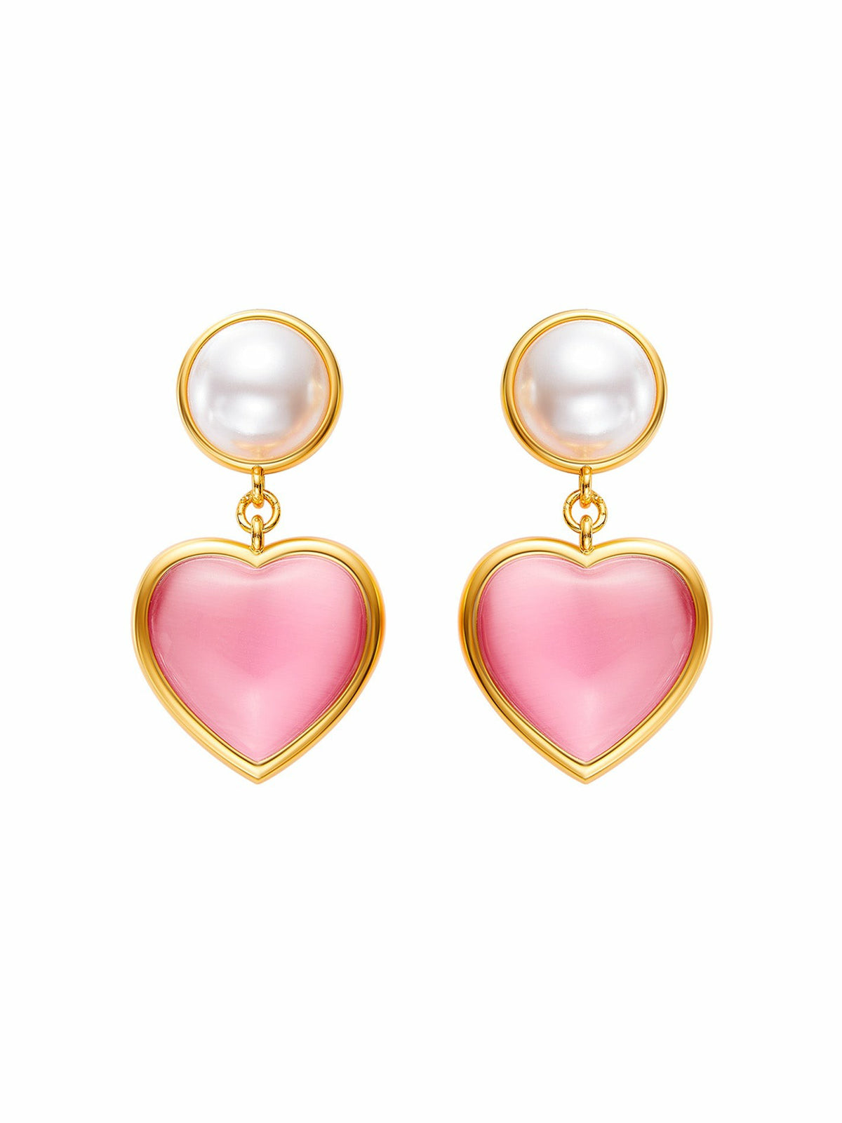 Dascha Heart Earrings: Pink Gold Earrings for Date Night | Nana Jacqueline